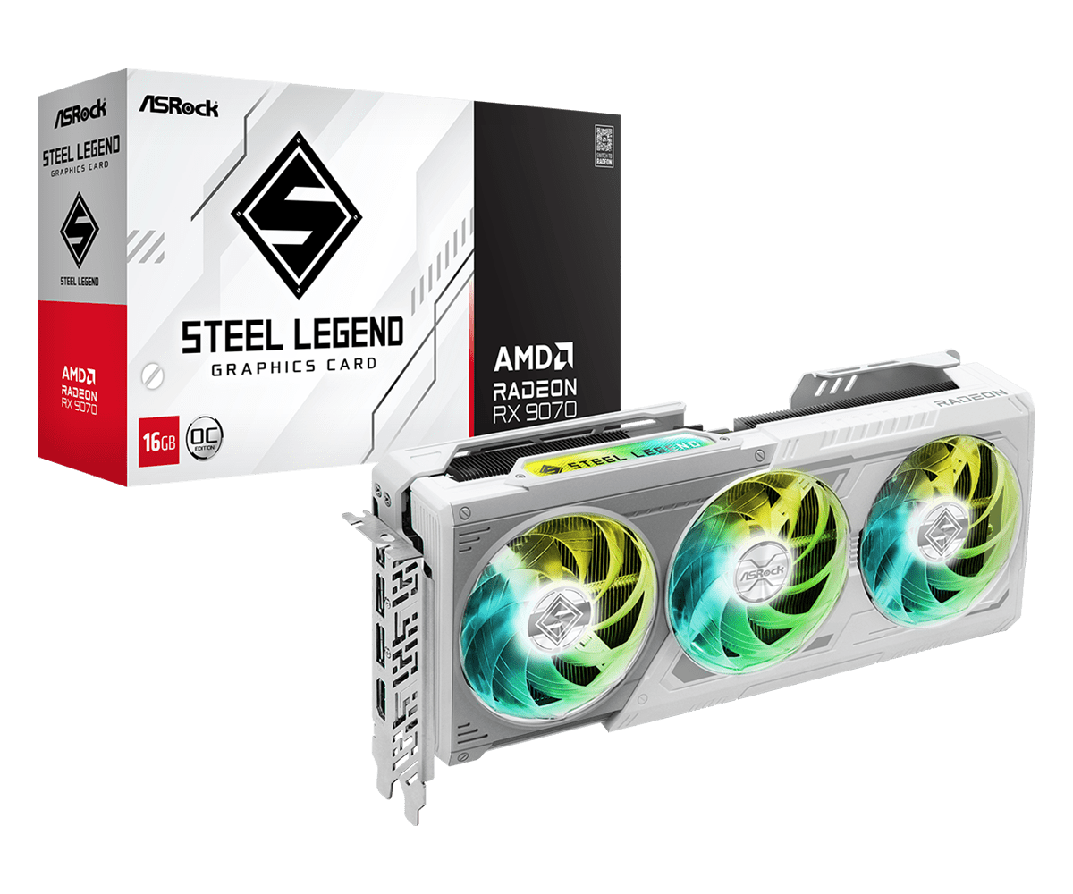 ASRock AMD Radeon RX 9070 Steel Legend 16GB OC videokártya - Image 1